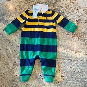 Ralph Lauren Striped Polo Onesie